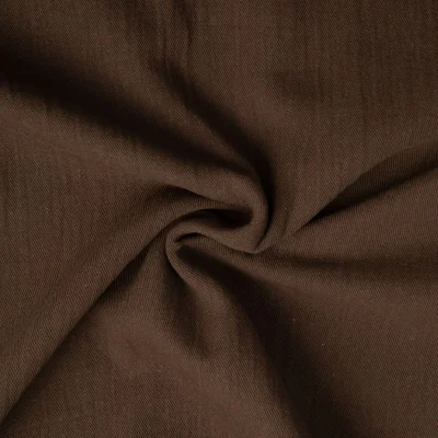 Tissu Double gaze de Coton Twill uni Marron chocolat - Par 10 cm