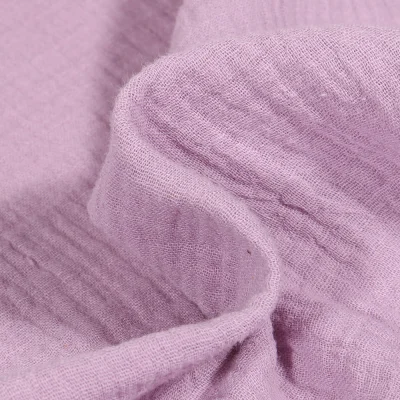 Tissu Double gaze de coton uni Lilas - Par 10 cm