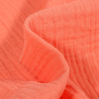 Tissu Double gaze de coton uni Melon - Par 10 cm
