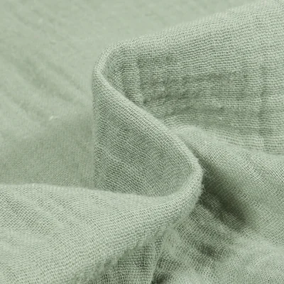 Tissu Double gaze de coton uni Vert d&#039;eau - Par 10 cm