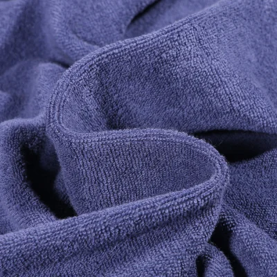 Tissu Jersey Velours Eponge Lua uni Bleu indigo - Par 10 cm
