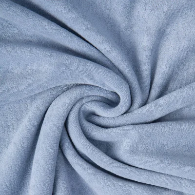 Tissu Jersey Velours Eponge Lua uni Bleu clair - Par 10 cm