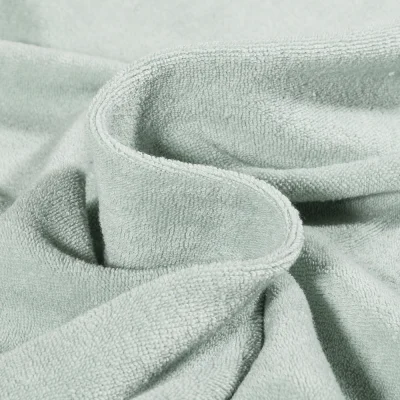 Tissu Jersey Velours Eponge Lua uni Vert menthe clair - Par 10 cm