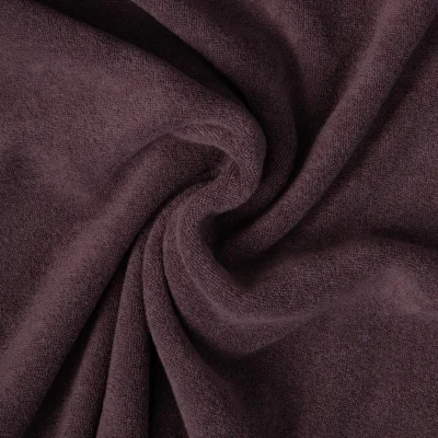 Tissu Jersey Velours Eponge Lua uni Marron foncé - Par 10 cm