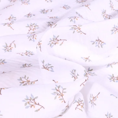 Tissu Double gaze Judy sur fond Blanc - Par 10 cm