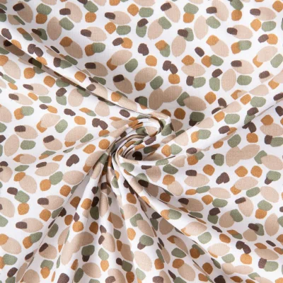 Tissu Coton imprimé June  motifs Abstrait sur fond Blanc - Par Coupon de 3m
