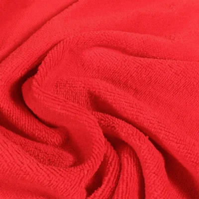 Tissu Micro Éponge Bambou Rouge - Par 10 cm
