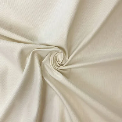Tissu Velours milleraies uni Ecru - Par 10 cm