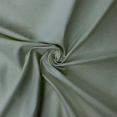 Tissu Velours milleraies uni Vert - Par 10 cm