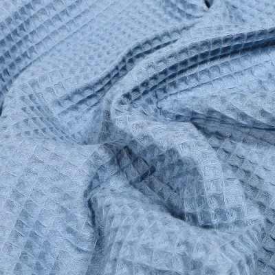 Tissu Nid d&#039;abeille Bleu ardoise - Par 10 cm
