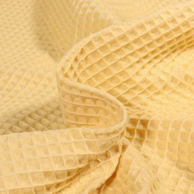 Tissu Nid d&#039;abeille Jaune pastel - Par 10 cm