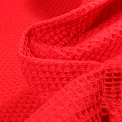 Tissu Nid d&#039;abeille Rouge Feu - Par 10 cm