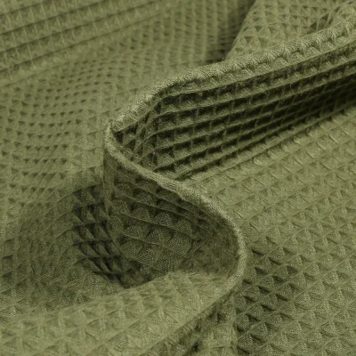 Tissu Nid d&#039;abeille Vert kaki - Par 10 cm