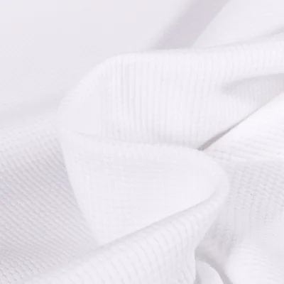 Tissu Jersey Nid d&#039;abeille uni Blanc - Par 10 cm