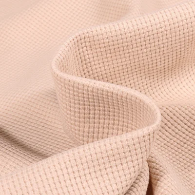 Tissu Jersey Nid d&#039;abeille uni Beige - Par 10 cm