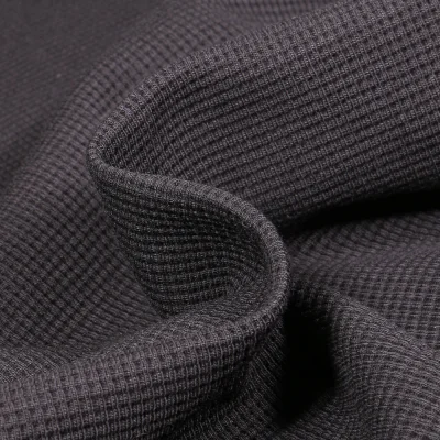 Tissu Jersey Nid d&#039;abeille uni Noir - Par 10 cm