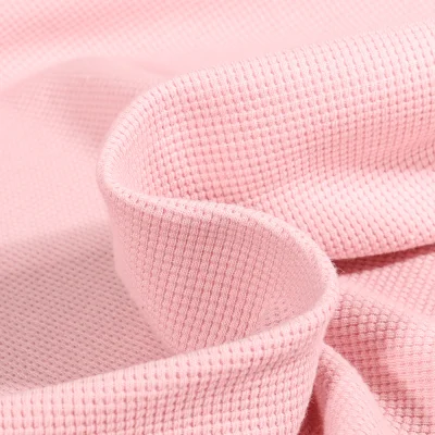 Tissu Jersey Nid d&#039;abeille uni Rose - Par 10 cm