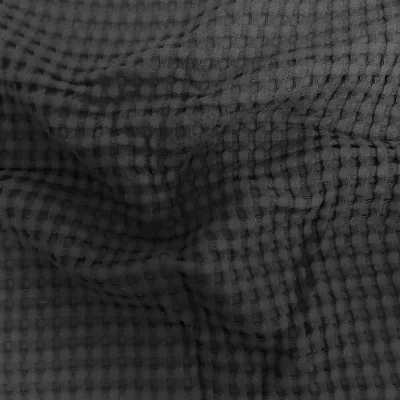 Tissu Nid d&#039;abeille XL uni Noir - Par 10 cm