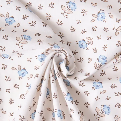 Tissu Coton imprimé Arty Fleuris Olymp sur fond Ecru - Par 10 cm