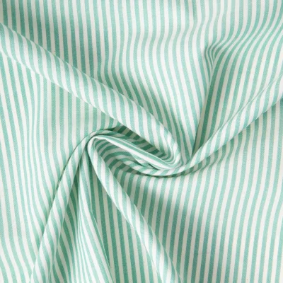 Tissu Coton Viscose Ruth rayé Vert - Par 10 cm