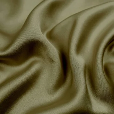 Tissu Satin Duchesse uni Vert olive - Par 10 cm
