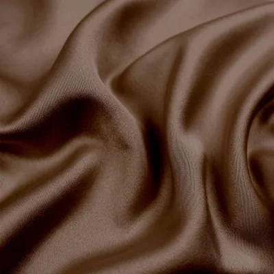Tissu Satin Duchesse uni Marron chocolat - Par 10 cm