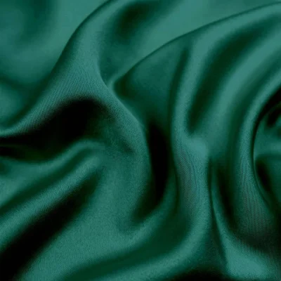 Tissu Satin Duchesse uni Vert émeraude - Par 10 cm