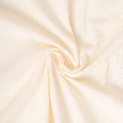 Tissu Seersucker Coton uni Ecru - Par 10 cm