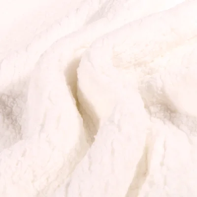 Tissu Fausse fourrure Sherpa Blanc - Par 10 cm