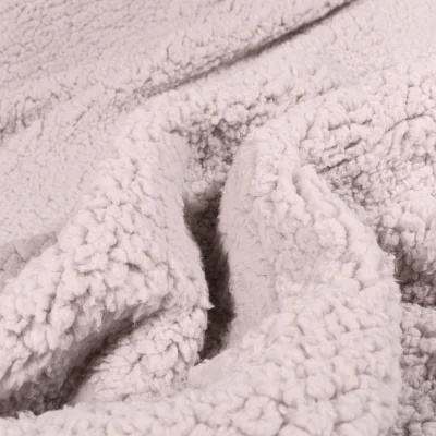 Tissu Fausse fourrure Sherpa Gris clair - Par 10 cm