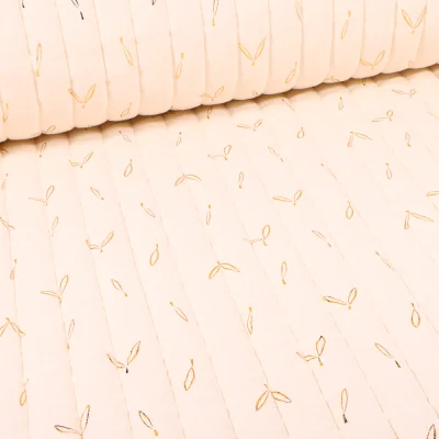 Tissu Double gaze Matelassée Hope métallisé sur fond Ecru - Par 10 cm