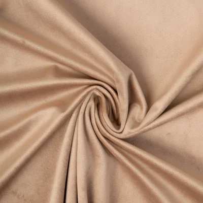 Tissu Velours ras d&#039;ameublement uni Beige sable - Par 10 cm