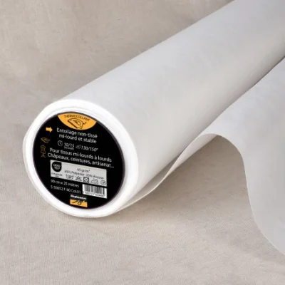 Entoilage Thermocollant non tissé épais N65 Blanc - Par 10 cm