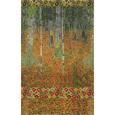 Tissu Panneau Robert Kaufman Gustave Klimt Quilting sur fond Ocre - Panneau de 60 cm