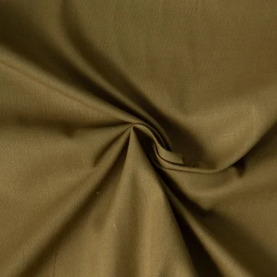 Tissu Coton uni Vert olive - Par 10 cm