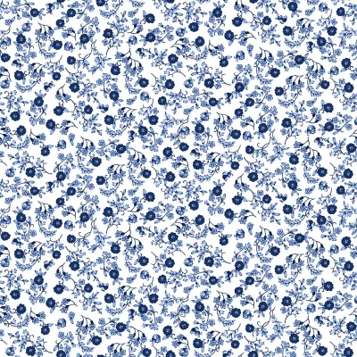 Tissu Coton imprimé Fleuris Giorgio sur fond Blanc - Par 10 cm