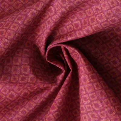 Tissu Coton imprimé graphique Lozza sur fond Bordeaux - Par 10 cm