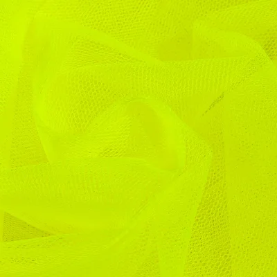 Coupon Tissu Tulle rigide uni Jaune fluo - Coupon de 90 cm