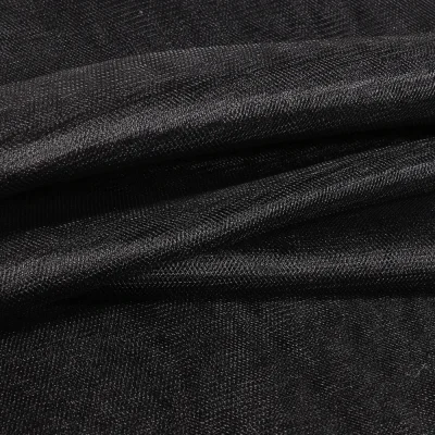 Tissu Tulle souple grande largeur uni Noir - Au mètre