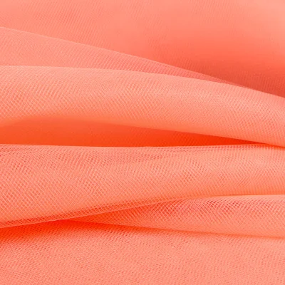 Tissu Tulle souple grande largeur uni Melon - Au mètre