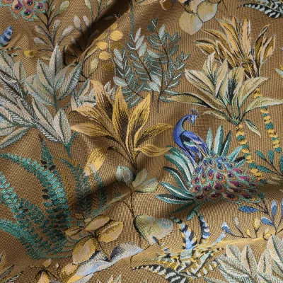 Tissu Toile jacquard Amadeus sur fond Or - Par 10 cm