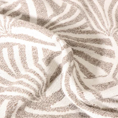 Tissu Jacquard d&#039;ameublement Danube Lin sur fond Naturel - Par 10 cm