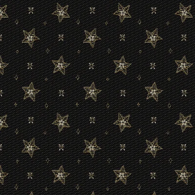Tissu Jacquard d&#039;ameublement Etoiles de noël Lurex sur fond Noir - Par 10 cm