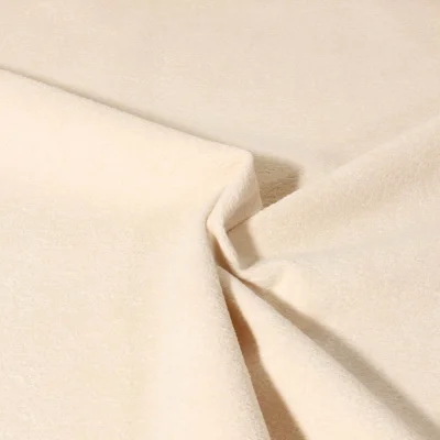 Tissu Velours d&#039;ameublement texturé Genova uni  Ecru - Par 10 cm