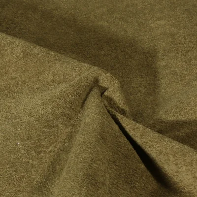 Tissu Velours d&#039;ameublement texturé Genova Vert kaki - Par 10 cm