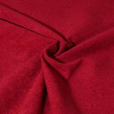 Tissu Velours d&#039;ameublement texturé Genova uni  Rouge - Par 10 cm