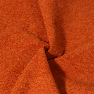 Tissu Velours d&#039;ameublement texturé Genova uni  Orange - Par 10 cm