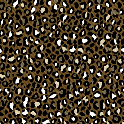 Tissu Jacquard léopard sur fond Marron - Par 10 cm