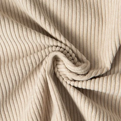 Tissu Velours d&#039;ameublement côtelé Emy uni Beige - Par 10 cm