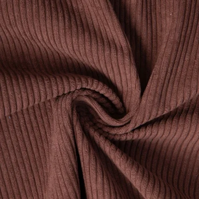 Tissu Velours d&#039;ameublement côtelé Emy uni Marron chocolat - Par 10 cm
